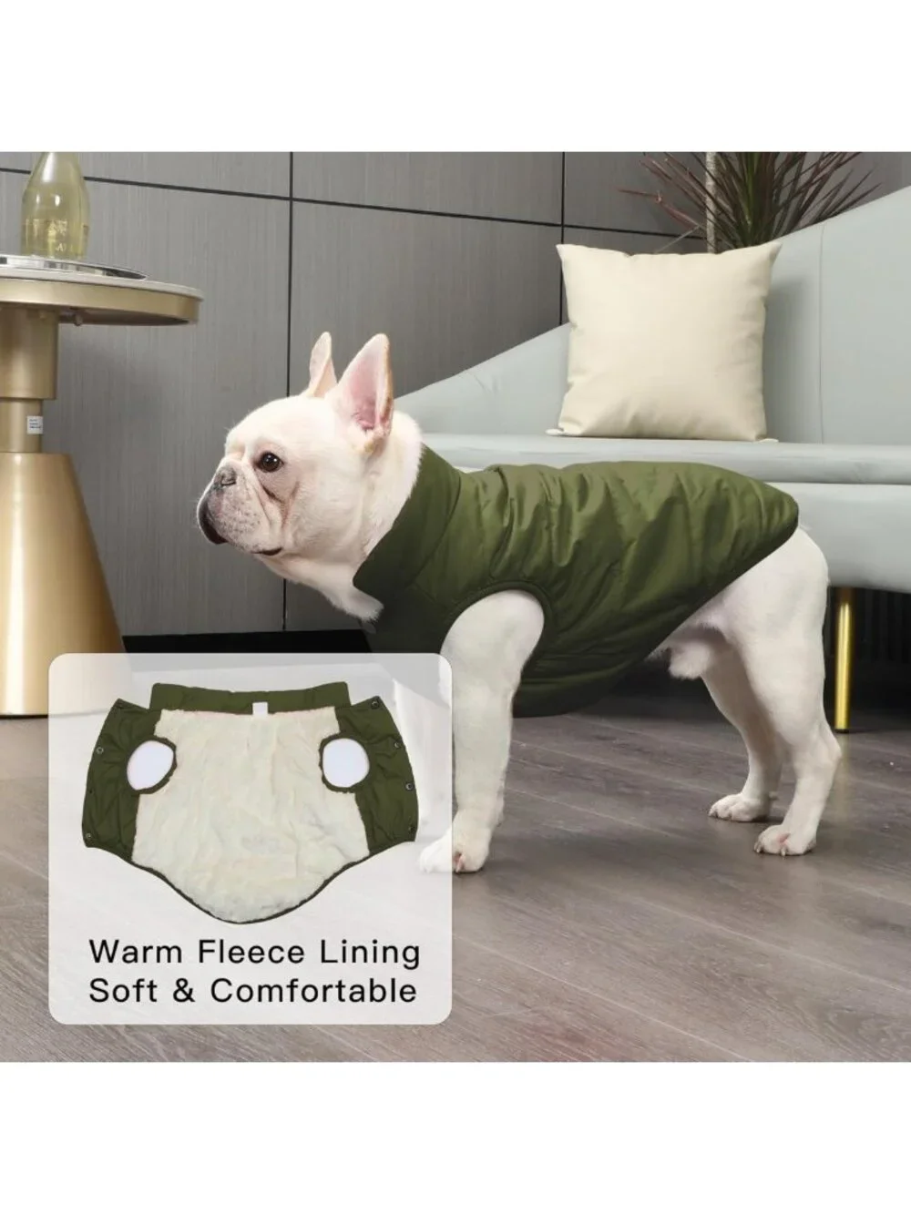 Warm Fleece Lined Dog Jacket for Winter, Soft Windproof Coat for Small Dogs